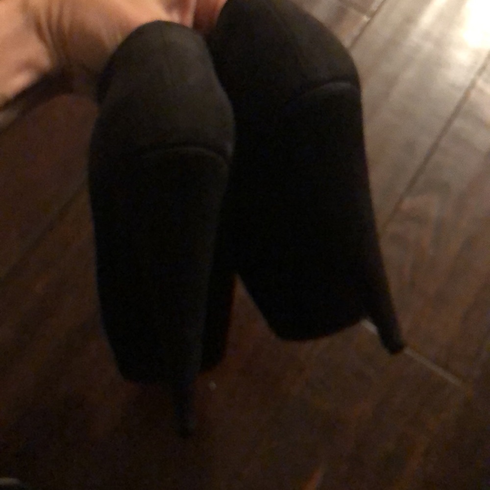 ❤️ Yves Saint Laurent Black Suede Platform Booties ❤️ F4 - Picture 14 of 15